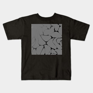 Black Grey Abstract Art Kids T-Shirt